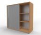 Preview: Rollladenschrank 120 cm breit 3 Ordnerhöhen Klassik Buche