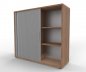 Preview: Rollladenschrank 120 cm breit 3 Ordnerhöhen Klassik Nussbaum