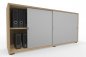 Preview: Schiebetürenschrank Master 160 cm breit 2 Ordnerhöhen Korpus Ahorn Türen Silber