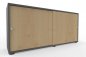 Preview: Schiebetürenschrank Master 160 cm breit 2 Ordnerhöhen Korpus Grafit Türen Ahorn