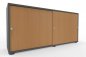 Preview: Schiebetürenschrank Master 160 cm breit 2 Ordnerhöhen Korpus Grafit Türen Buche