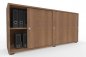 Preview: Schiebetürenschrank Master 160 cm breit 2 Ordnerhöhen Dekor Nussbaum