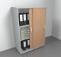 Preview: Schiebetürenschrank Mega 3 OH Weiß/Buche