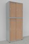 Preview: Schiebetürenschrank Mega 2teilig 195 cm hoch 80 cm breit Korpus Lichtgrau Türen Buche