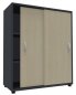 Preview: Schiebetürenschrank TEN 3 OH, 100 cm onyxgrau/Ahorn
