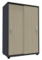 Preview: Schiebetürenschrank 3 OH, 80 cm onyxgrau/Ahorn