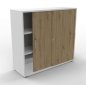 Preview: Schiebetürenschrank VH9 3 OH 120 cm Weiss-Asteiche