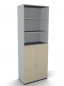 Preview: Schrank Mega 6 OH 80 cm breit Türen 3 OH Lichtgrau Ahorn