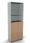 Preview: Schrank Mega 6 OH 80 cm breit Türen 3 OH Lichtgrau Buche