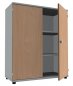 Preview: Aktenschrank TEN 3 Ordnerhöhen, 100 cm breit Lichtgrau/Buche