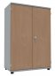 Preview: Aktenschrank TEN 3 Ordnerhöhen 80 cm breit Lichtgrau/Buche