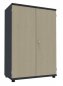 Preview: Aktenschrank TEN 3 Ordnerhöhen 80 cm breit onyxgrau /Ahorn