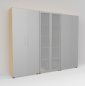 Preview: Büro Schrankwand Basis K1 Ahorn-Silber