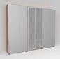 Preview: Büro Schrankwand Basis K1 Nussbaum-Silber