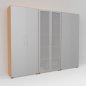 Preview: Büro Schrankwand Basis K1 Buche-Silber