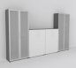 Preview: Schrankreihe Basis K3 Grafit-Weiss