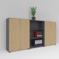 Preview: Schrankwand Basis K4 Grafit-Ahorn