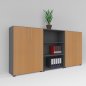 Preview: Schrankwand Basis K4 Grafit-Buche