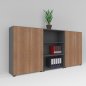 Preview: Schrankwand Basis K4 Grafit-Nussbaum