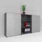 Preview: Schrankwand Basis K4 Grafit-Silber