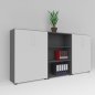 Preview: Schrankwand Basis K4 Grafit-Weiss