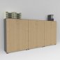 Preview: Büro Schrankwand Basis K5 Grafit-Ahorn