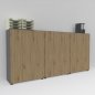 Preview: Büro Schrankwand Basis K5 Grafit-Asteiche