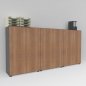 Preview: Büro Schrankwand Basis K5 Grafit-Nussbaum