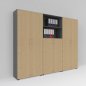 Preview: Büro-Schrankwand Basis K7 Grafit-Ahorn
