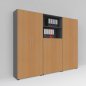 Preview: Büro-Schrankwand Basis K7 Grafit-Buche
