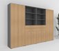 Preview: Büroschrankwand VH92 320 cm breit Grafit-Eiche