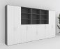 Preview: Büroschrankwand VH99 400 cm breit Grafit-Weiß