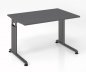 Preview: Schreibtisch Zell 120x80 cm Gestell Grafit mit Seitenblenden