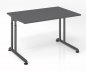 Preview: Schreibtisch Zell 120x80 cm Gestell Grafit ohne Seitenblenden