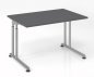 Preview: Schreibtisch Zell 120x80 cm Gestell Silber ohne Seitenblenden