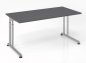Preview: Schreibtisch Zell 160x80 cm Gestell ohne Seitenblenden Silber