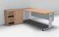Preview: Schreibtisch Mega 180 cm mit Anstellschrank und Blende Buche