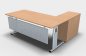 Preview: Schreibtisch Mega 180 cm mit Anstellschrank und Blende Buche
