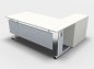 Preview: Schreibtisch Mega 180 cm mit Anstellschrank und Blende Weiss