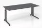 Preview: Schreibtisch Zell 180x80 cm Gestell Grafit mit Seitenblenden