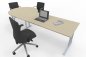 Preview: Schreibtisch 200 cm mit Beratertisch an der linken Seite Ahorn