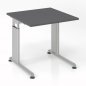 Preview: Schreibtisch Zell 80x80 cm Gestell silber mit Seitenblenden