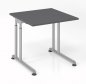 Preview: Schreibtisch Zell 80x80 cm Gestell silber