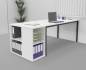 Preview: Schreibtisch SV16 mit Anstellregal Weiss