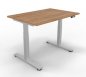 Preview: Höhenverstellbarer Schreibtisch DSM 120 cm Nussbaum-Silber