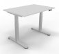 Preview: Höhenverstellbarer Schreibtisch DSM 120 cm Weiss-Silber