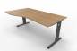 Preview: Schreibtisch Offenbach Freiform 180 cm Gestell Grafit Tischplatte Eiche