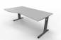 Preview: Schreibtisch Offenbach Freiform 180 cm Gestell Grafit Tischplatte Lichtgrau