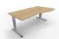 Preview: Schreibtisch Offenbach Freiform 180 cm Gestell Silber Tischplatte Ahorn