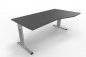 Preview: Schreibtisch Offenbach Freiform 180 cm Gestell Silber Tischplatte Grafit